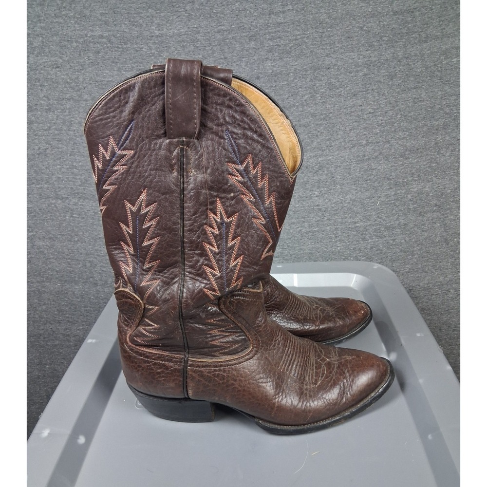 Laramie Mens Boots 10EE Brown Leather Handmade Western Cowboy Ranch Barn Flame